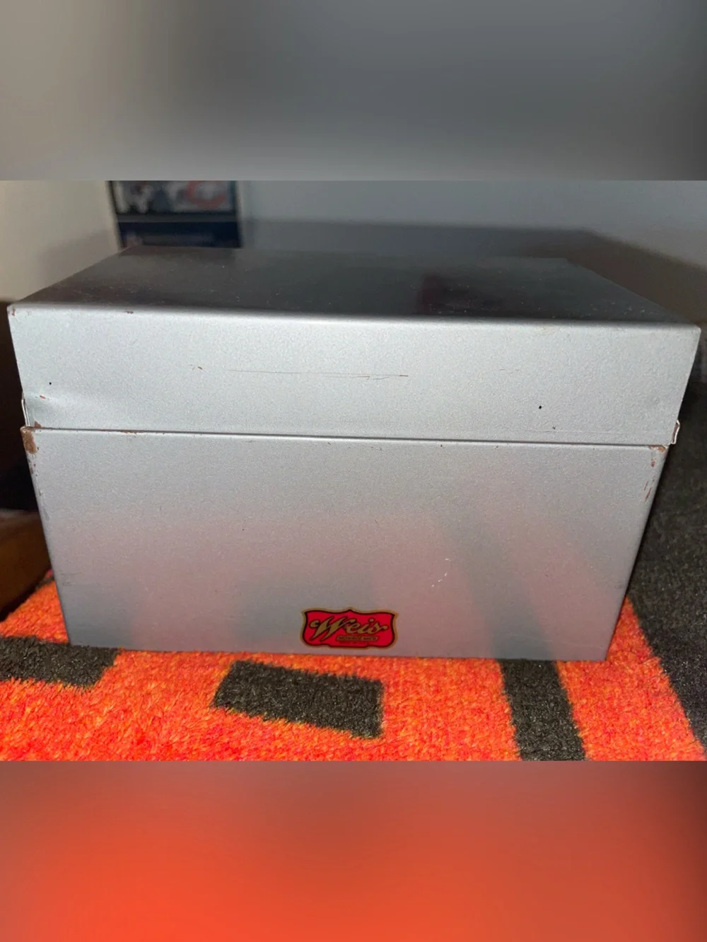 Metallic Silver index card Storage Box with Lid